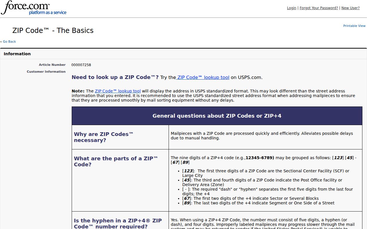 USPS explanation of ZIP Code basics for Davenport address research